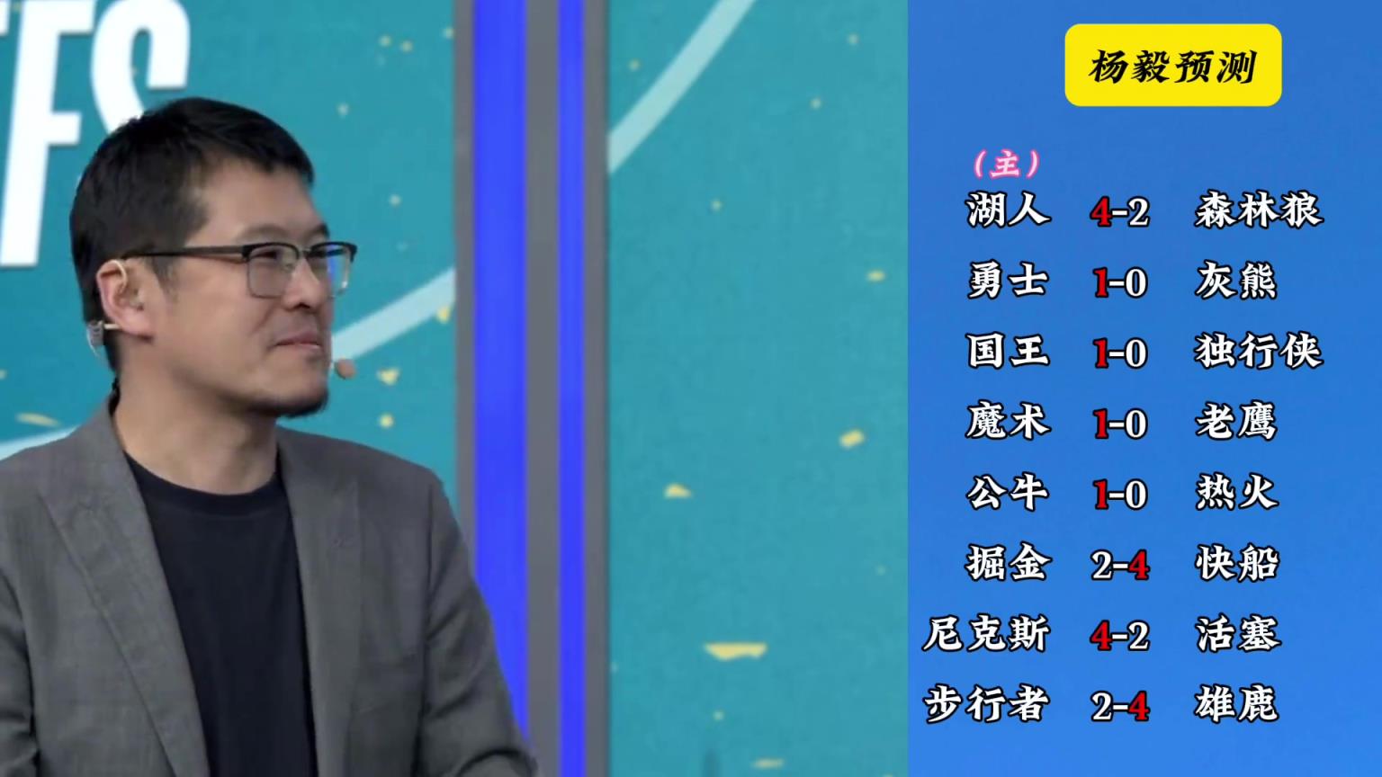 明燈來了！看看楊毅的季后賽預測：湖人4-2狼 快船4-2掘金